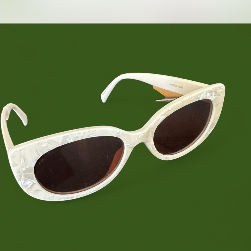 Anthropologie White Cat-Eye Sunglasses